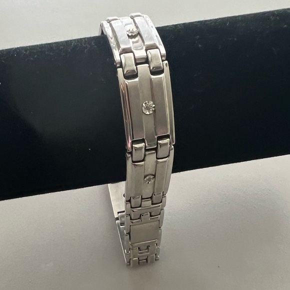 Helzberg Diamonds Stainless Steel Bracelet With Diamond Accents - Picture 2 of 10